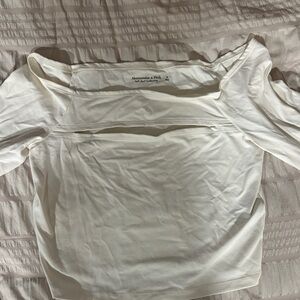 Abercrombie & Fitch Cream Off-Shoulder Blouse